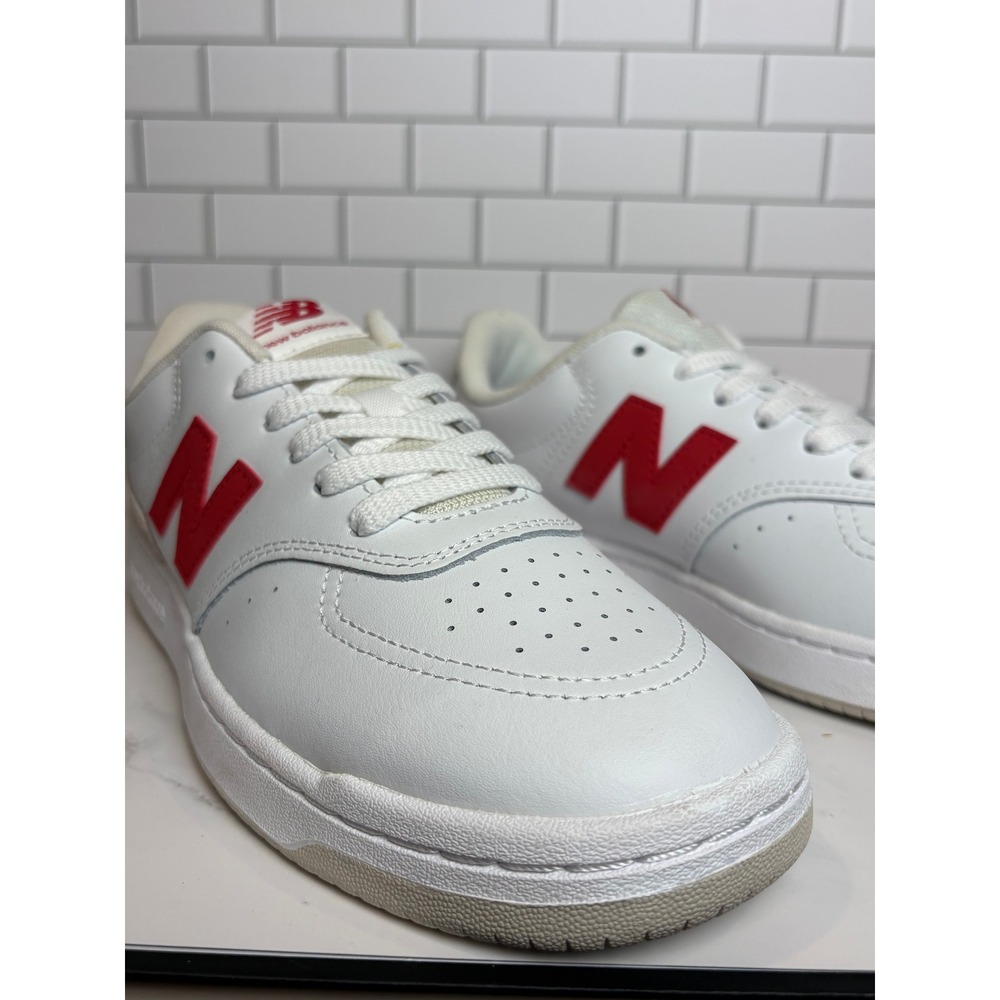 New Balance Womens White Red Low Top Court‎ Sneakers CT05WT
